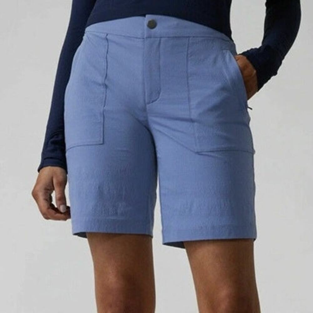 Athleta Trekkie Bermuda 2.0 Shorts Blue Hiking Travel Size 6